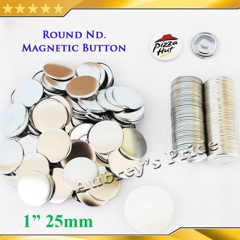 1 "25mm 100 Sets Sterke Koelkast Dialoogvenster Nd. Magneet Metal Back Button Maker Supply Materials
