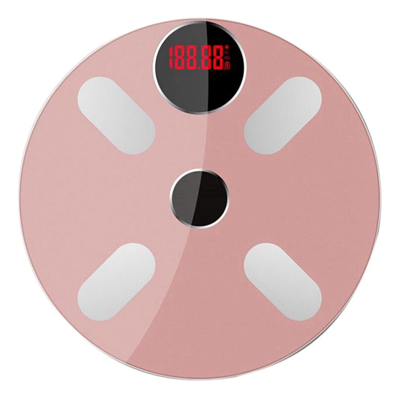 Smart Body Scale Digital Scales for Body Weight Bluetooth LED Screen Composition Analyzer with Smartphone App: Pink