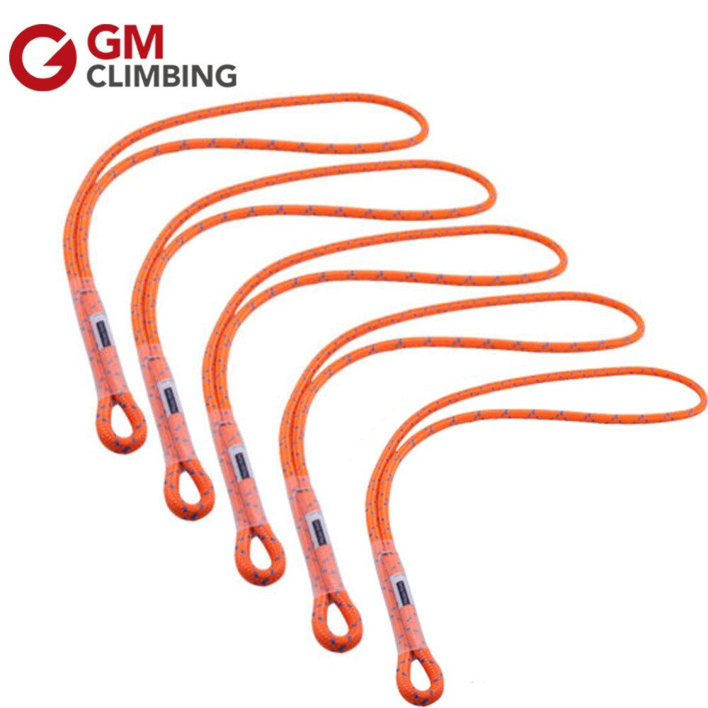 18in / 24in Safety Rock Climbing Rope Prusik Loop Polyester 8mm 20kN Camping Carabiner Accessory Cord Arborist Cuerda Escalada