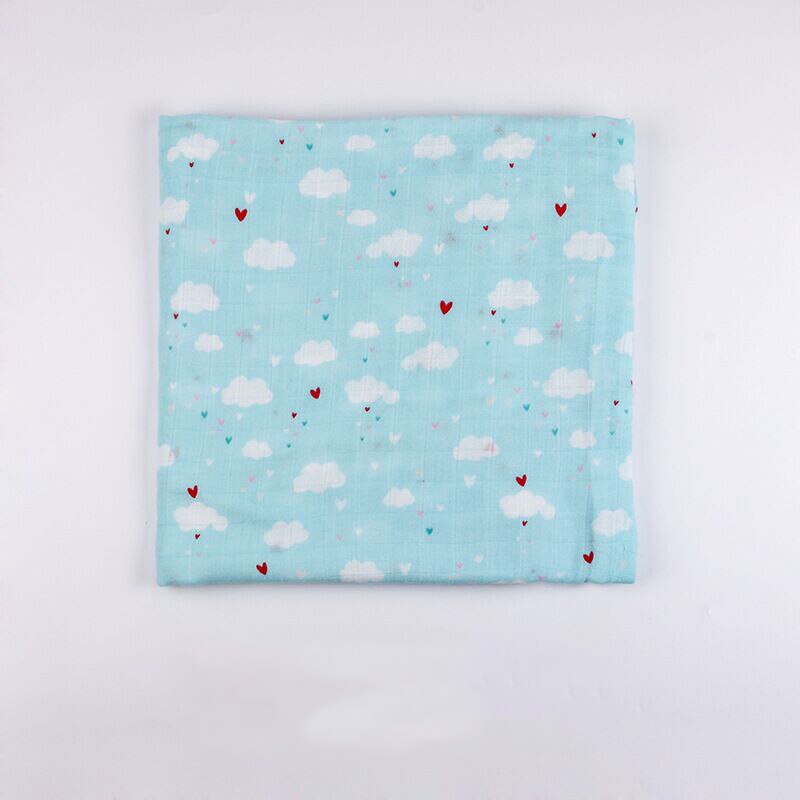 Baby Swaddle Wrap Soft Bamboo Cotton Blanket For Baby Stroller Use Cute Cartoon Baby Blanket 120*120cm: Cloud