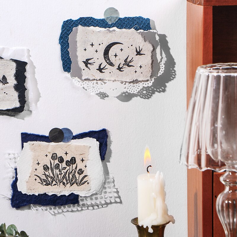 Moon Tulip Wooden Rubber Stamps Decorative Flower Wood Mounted Rubber Seal Stamp For Diy Craft Diary And Craft Scrapboking