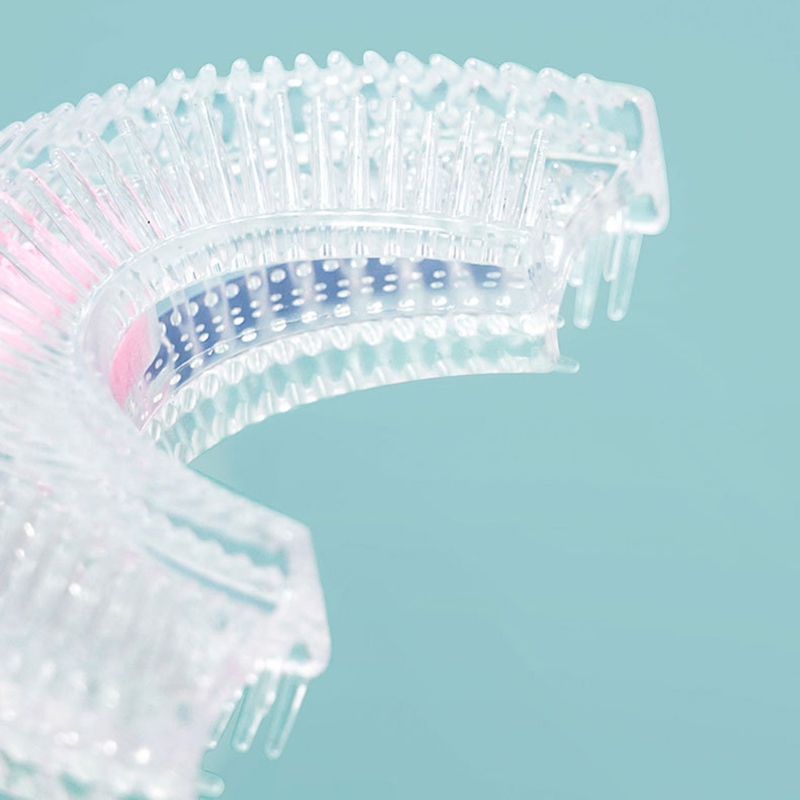 634F Kinderen U-vorm Tandenborstel Siliconen Training Tanden Reinigen Hele Mond Teethbrushes 360 ° Orale Tand Schoon Voor 2-4Years