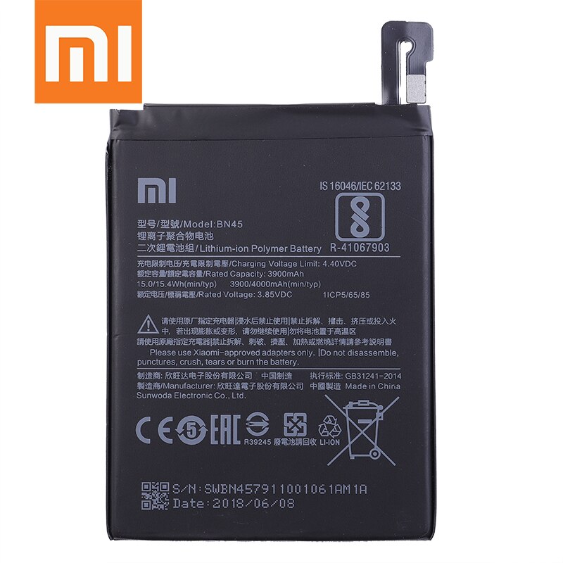 100% XIAOMI original BN45 battery 4000mAh for millet Redmi Note 5 battery redmi Note 5 replacement battery AKKU + tools