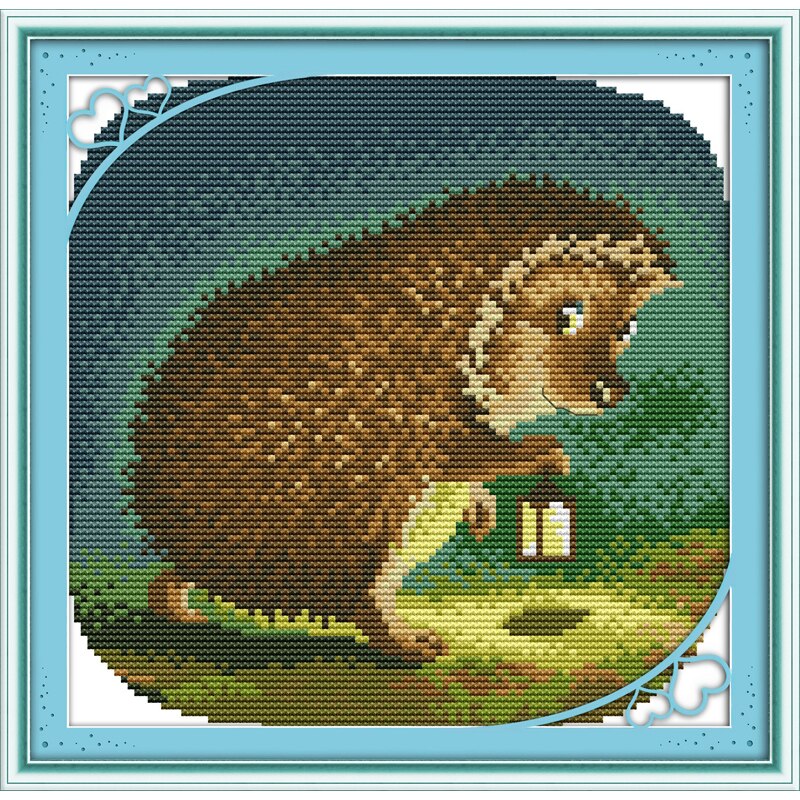Eeuwige Liefde De Nachtelijke Egel Chinese Borduurpakketten Ecologische Katoen Stamped 11CT Diy Jaar Decoraties