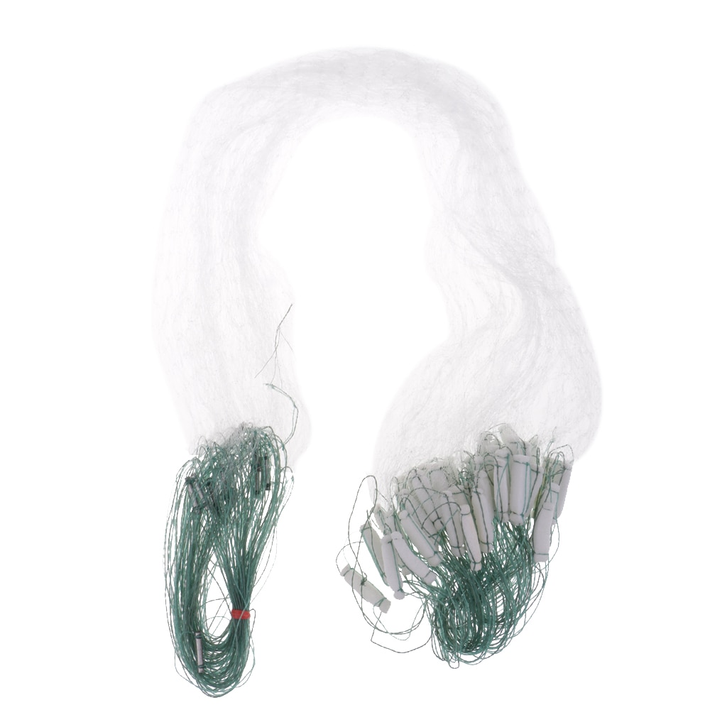 1 Layer Fishing Gill Net 0.7x8m Fish Mesh Bait Trap Nylon Fish Gill Net with Lead Sinker Casting Net Outdoor Fishing Tackles
