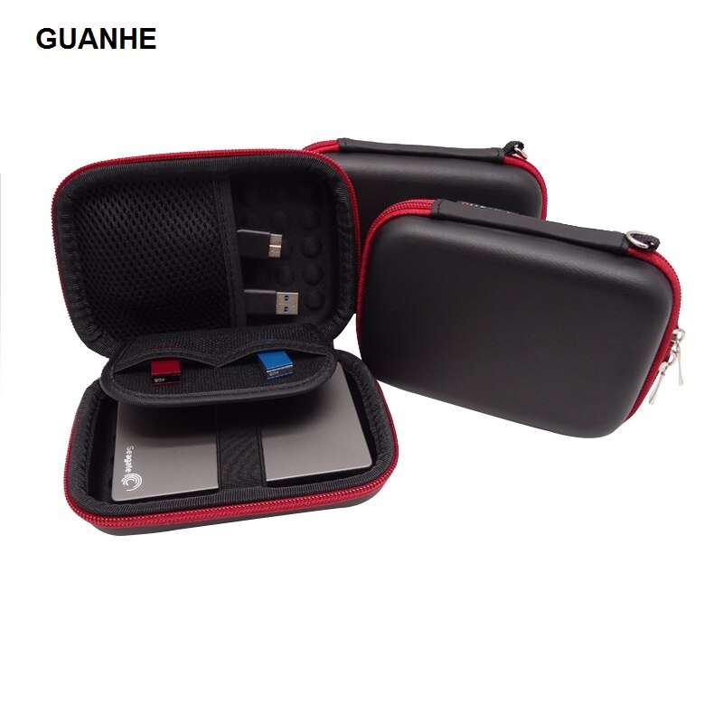 GUANHE-estuche de transporte para disco duro externo portátil, bolsa para expansión de Seagate, respaldo Plus Slim,WD My Passport Ultra Toshiba: Rojo