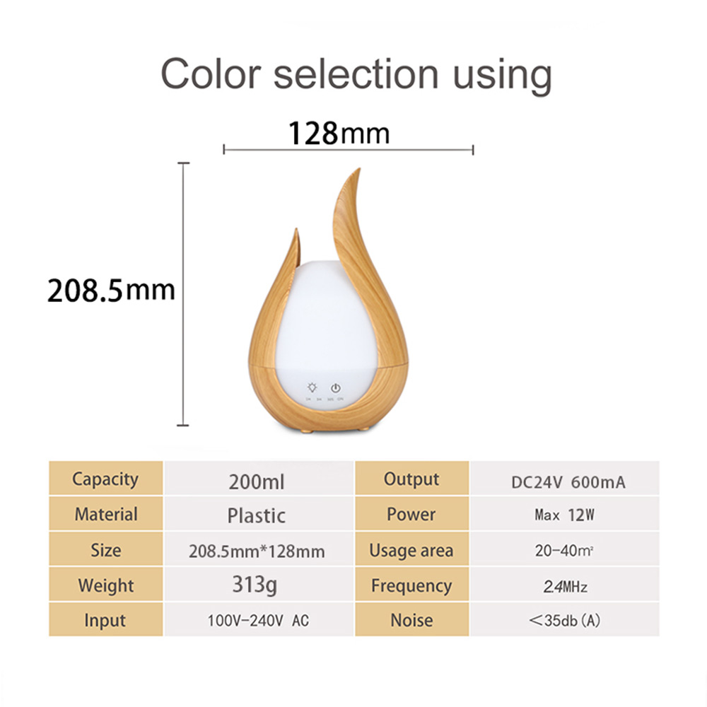 KBAYBO Luchtbevochtiger Aroma Essentiële Olie Diffuser 7 Kleuren LED nachtlampje cool mist maker Aromatherapie voor Home office slaapkamer