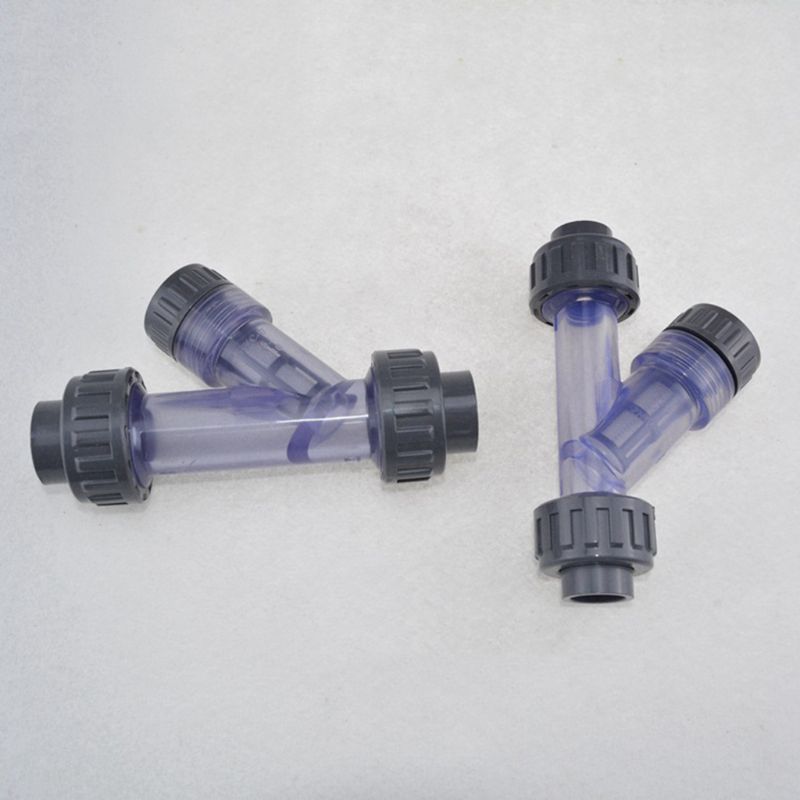 Filtro transparente de PVC en forma de Y para pecera, conector de tubería de PVC, filtro de riego, Conector de tubería de agua de jardín
