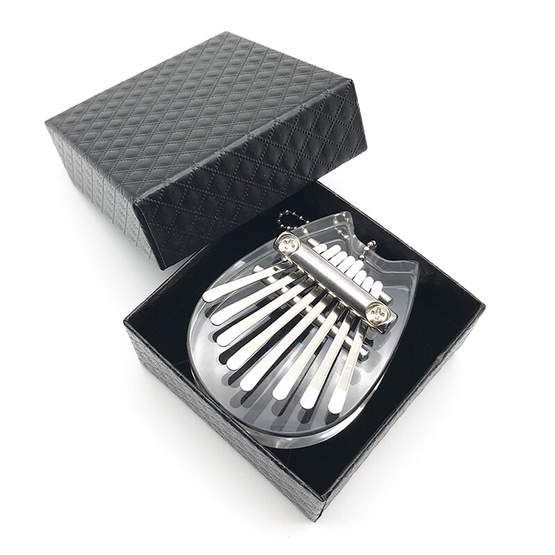 8 Key Mini Kalimba Acrylic Clear Thumb Piano Keyboard Musical Instrument for Beginner Kids Girlfriend Travel Entertainment
