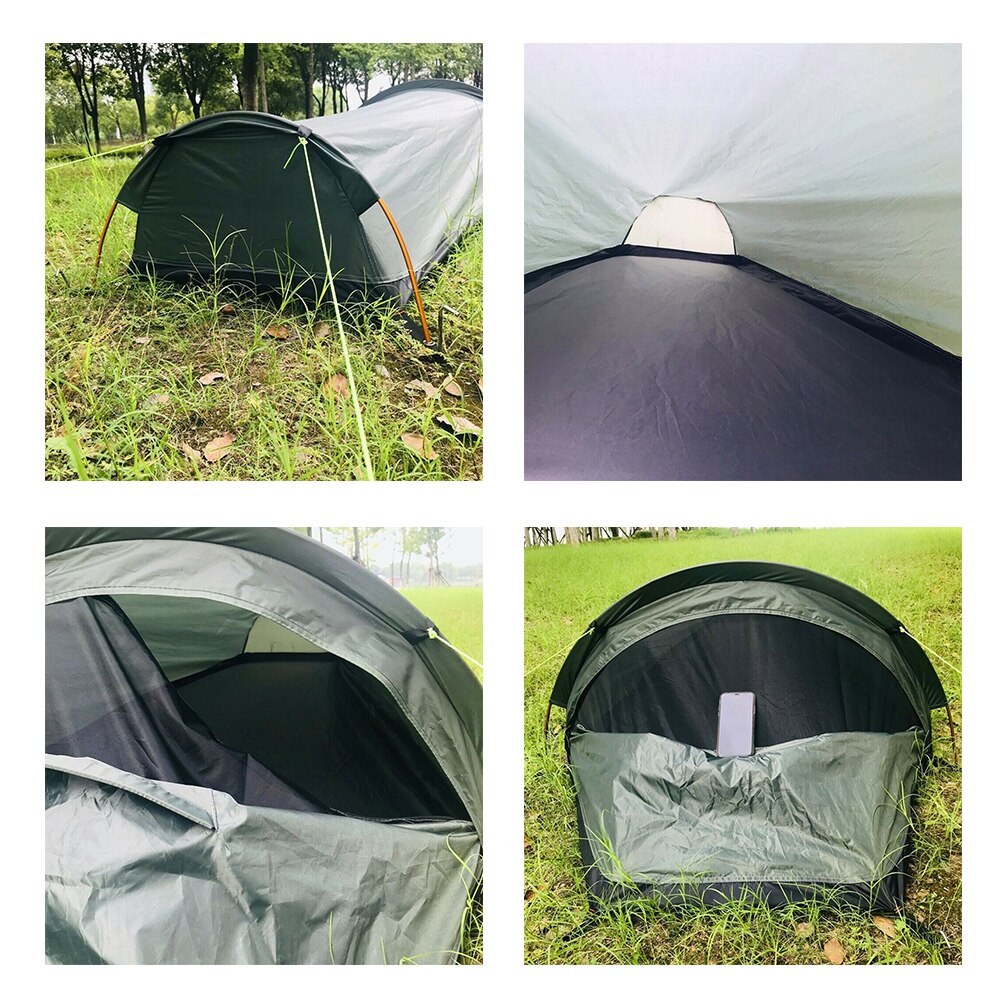 Campingtält termisk resa utomhus fiske vuxna vattentät ultralätt vandring bivvy säck en person bärbar sovsäck