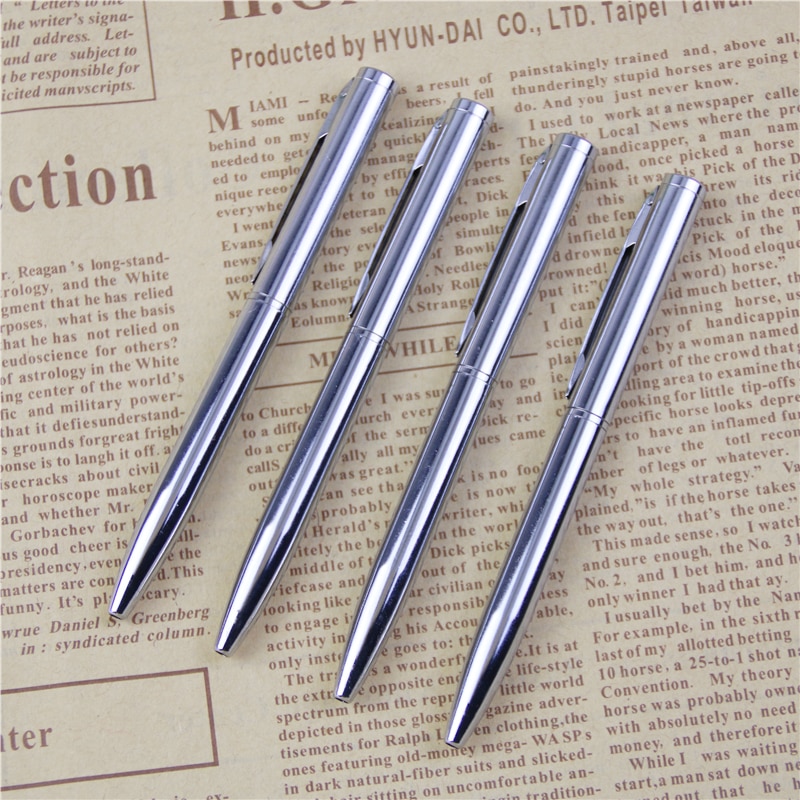 1Pcs Mini Metalen Duurzaam Balpen Roterende zakformaat Pen Draagbare Balpen Kleine Olie Pen Prachtige Schrijven tool
