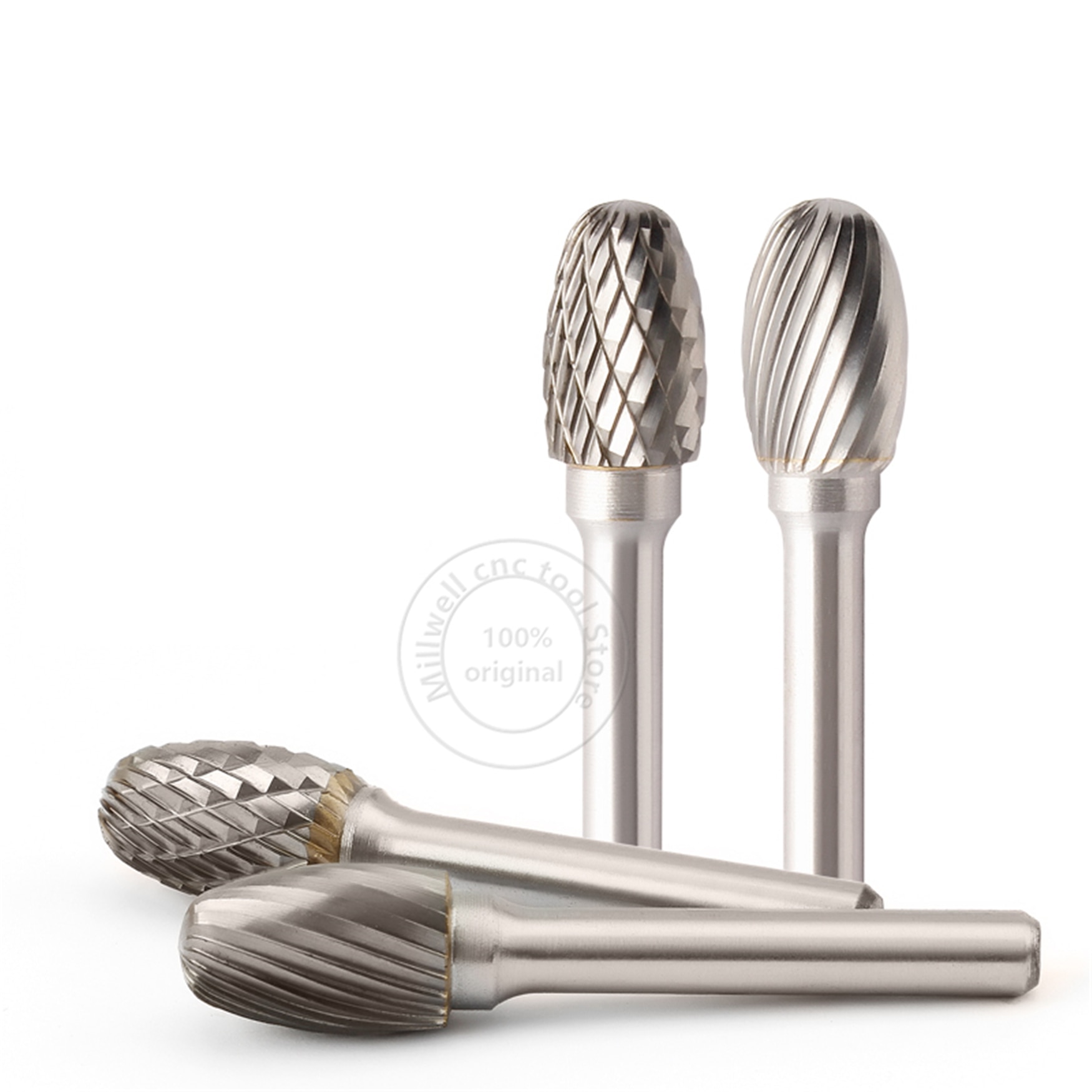 1pc solid carbide tungsten steel milling cutter,6mm shank E type Metal electric grinding head,Polishing tool