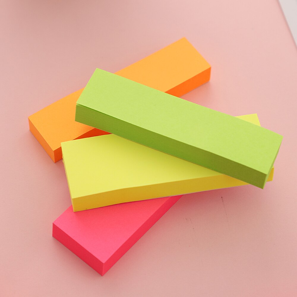 Neon Sticky Flags 100 sheets Florescent Memo Pad Self-Adhesive Post-it Writting Pad Memo Paper Block Stick Note Label Bookmark