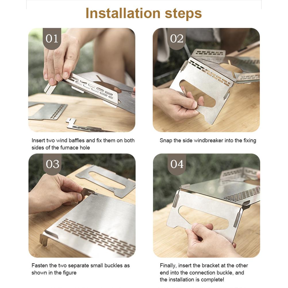 Portable Camping Table Heat Shield Gas Stove Stand Windshield Camping Stove Folding Table Gas Burners Accessories