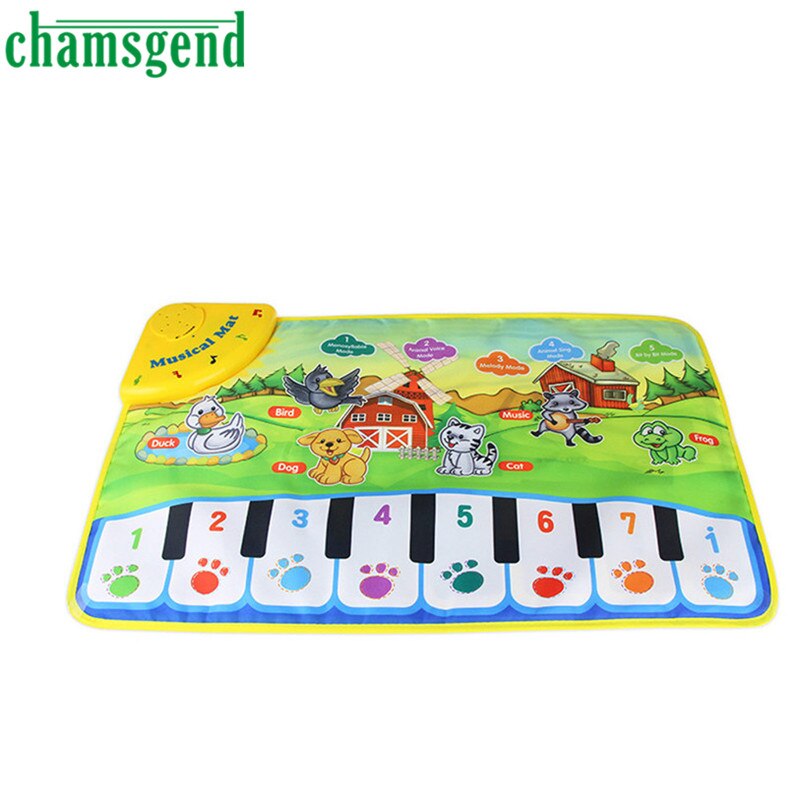 Musikspil klavermåtter berøringstype elektronisk multifunktionspil baby kravle dyrelyde synger bedste legetøj til børn: Default Title