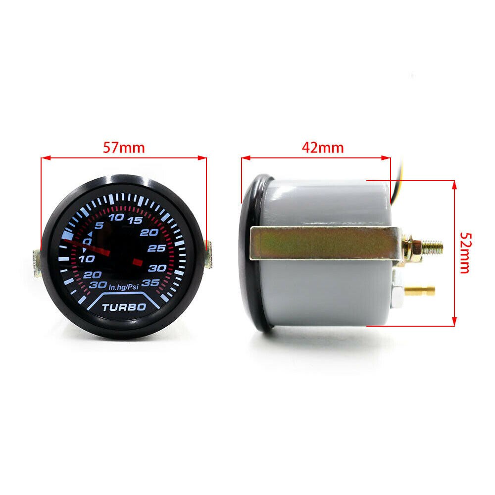 Universal Turbo Boost Gauge Car Kit 52mm LED PSI Vacuum Meter & 1.73m Hose