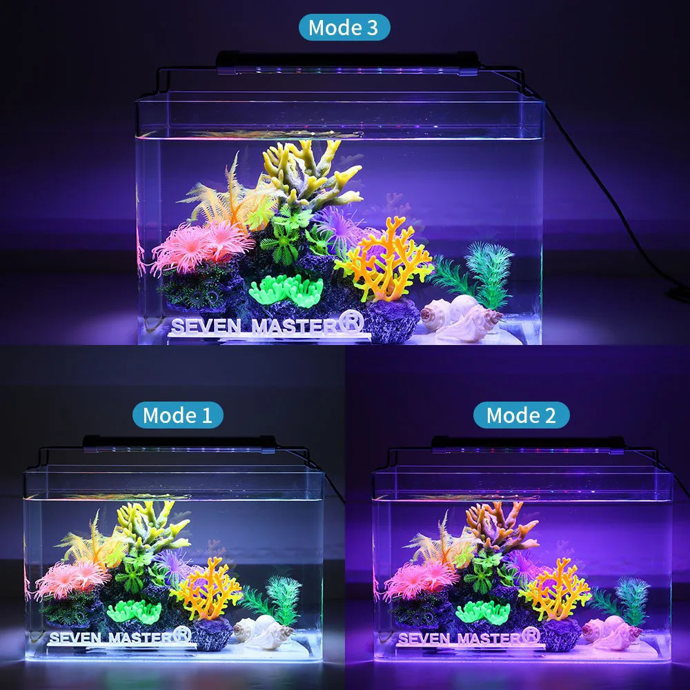 31-120 cm Aquarium lumière LED Super mince Aquarium plante aquatique élèvent l'éclairage étanche lumineux pince lampe RGB LED pour Aquarium