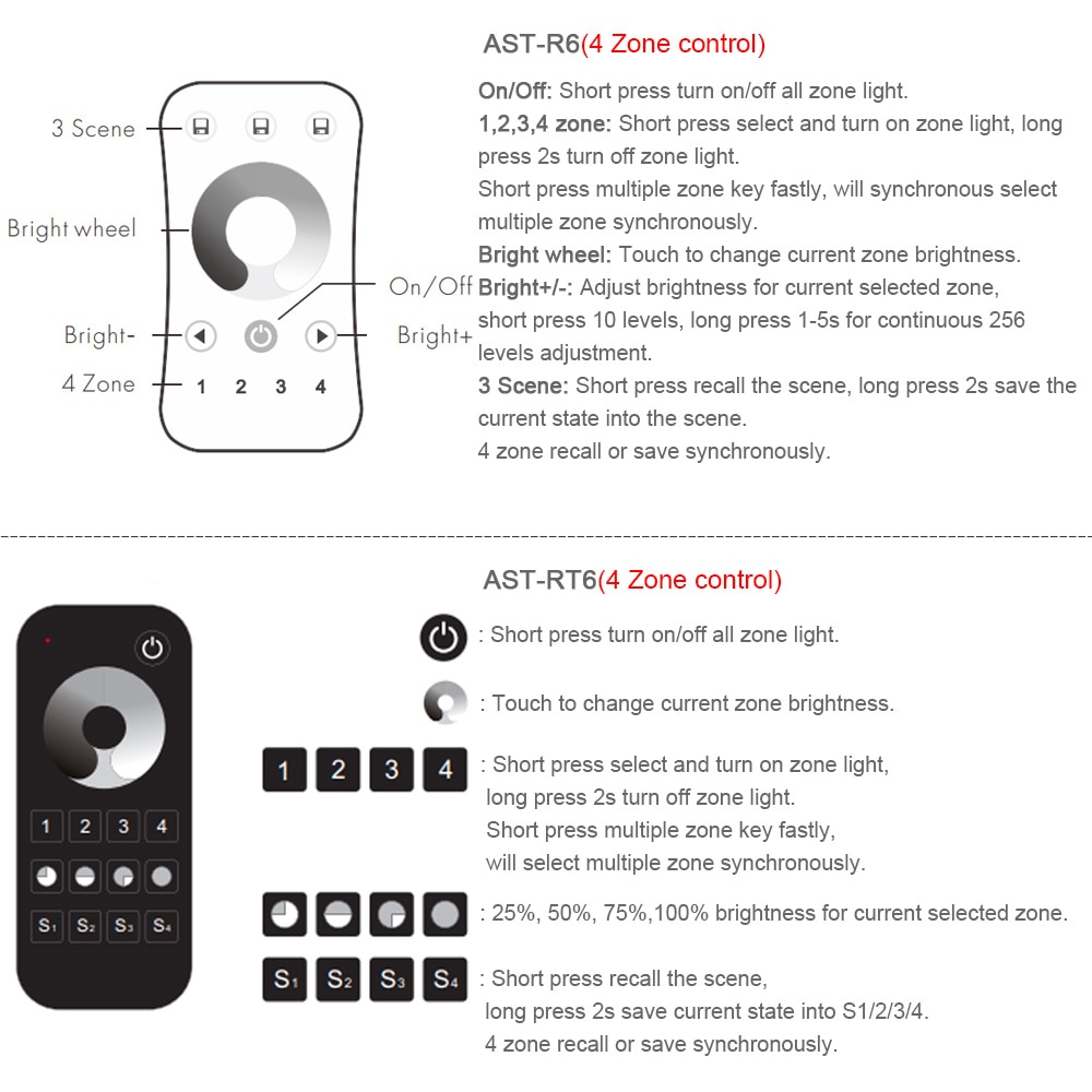 Led dimmer switch 12v 24v dc  rf 2.4g trådlös fjärrkontroll pwm konstant spänning smart wifi enfärgad led strip dimmer  v1- l