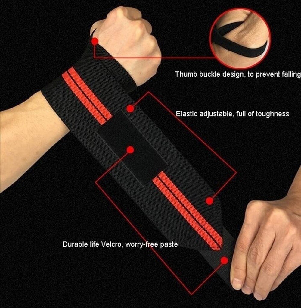 Fitness ranneke käsinauhat säädettävät aukeavat urheilukuntosali painonnosto käämitys väri satunnainen