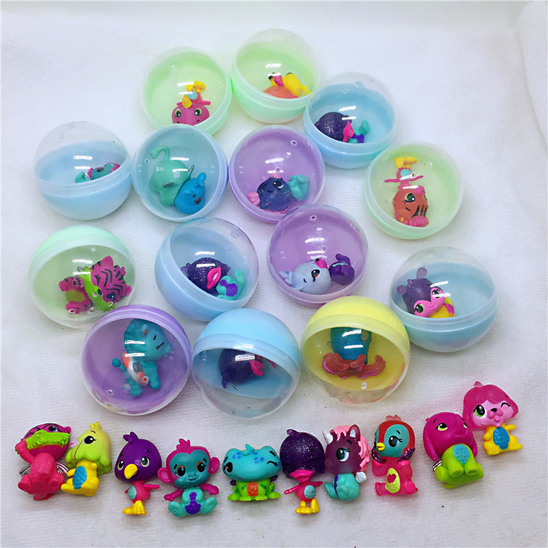 10pc/lot 45mm diameter plastic color balls capsules toys with inside mini dolls toys randomly mix for vending machine