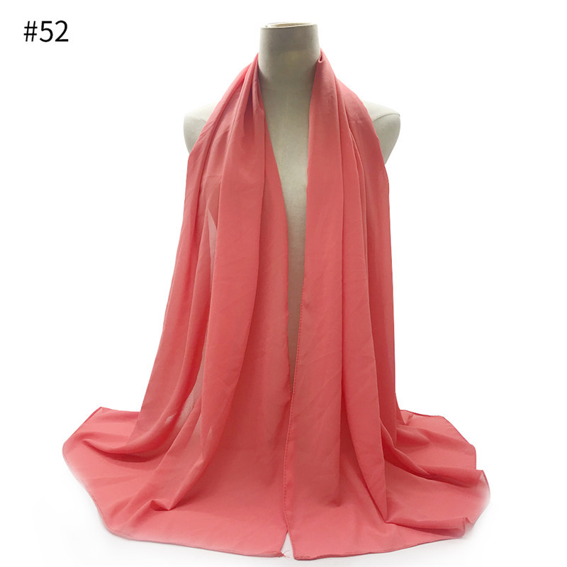 Femmes longue enveloppe en mousseline de soie jaune soirée fête étole mariage mariée demoiselle d'honneur enveloppement 16 couleurs cap vert menthe jaune: 52 Coral