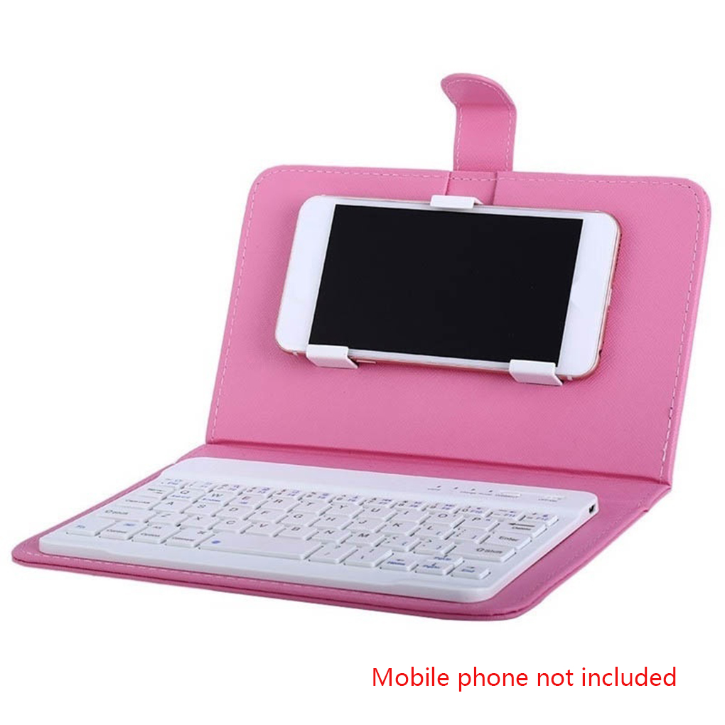 Portable Bluetooth Keyboard Case Mobiele Telefoon Draadloze Toetsenbord Pu Lederen Beschermhoes Voor 4.5 Inch-6.8 Inch Smart Phone: NO.2