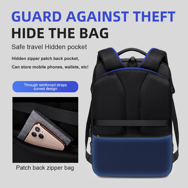 Wiersoon Large Capacity Men Backpacks 15.6 Inch Laptop Backpack USB Charging Headphone Bags Business Travel Backpack