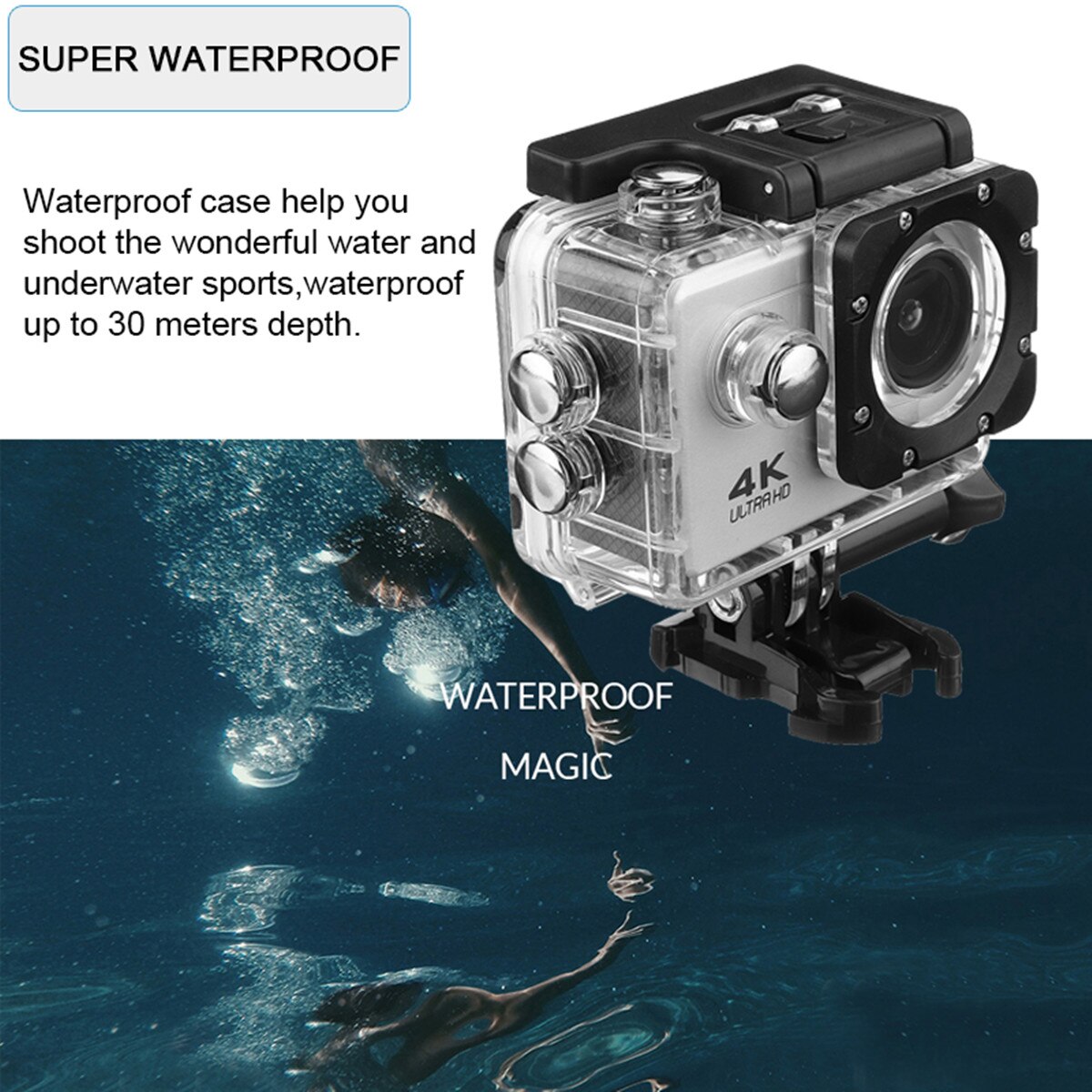 4K Action Camera Met Ultra Hd 1080P Scherm Onderwater 30M Waterdichte Sport Camera Go Extreme Pro Cam video Camcorder