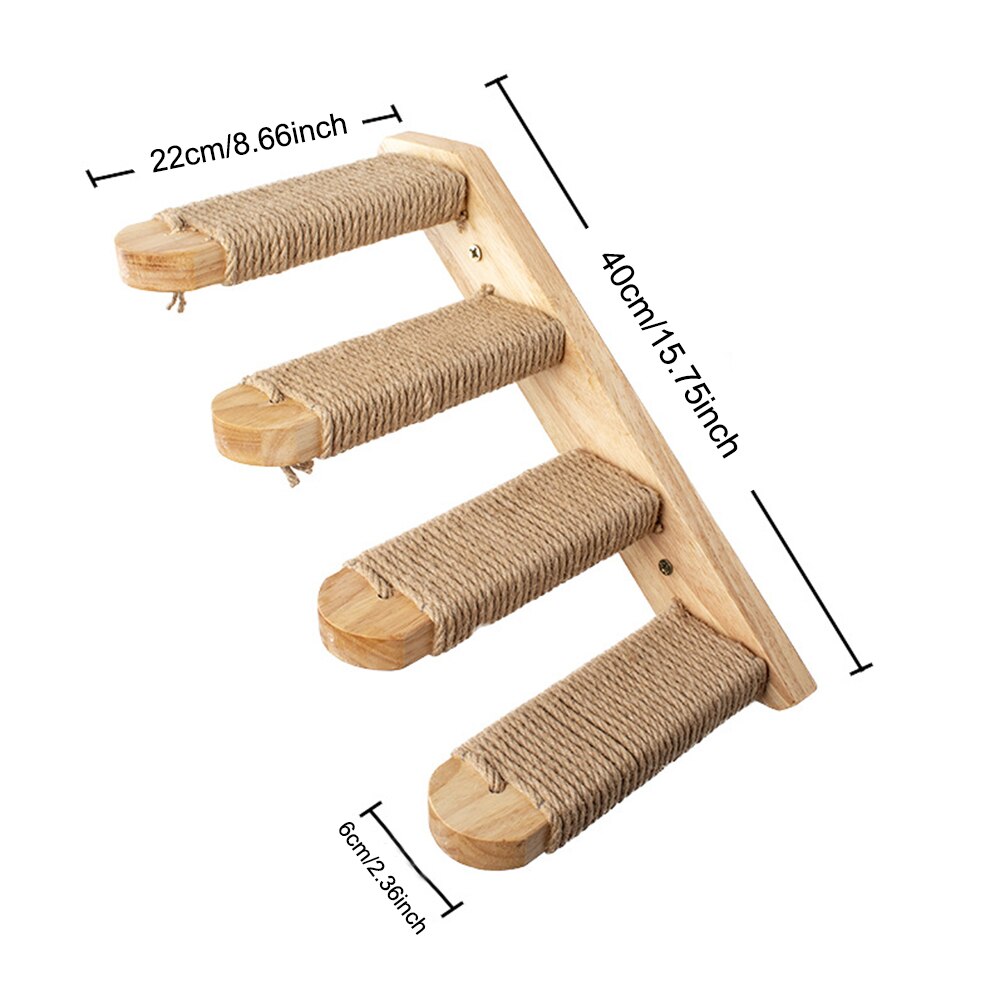 Cat Bridge Climbing Frame Wood DIY Pet Cat Tree House Bed Hammock Sisal Scratching Post Cat Furniture Cat Toy Wall Mounted: F