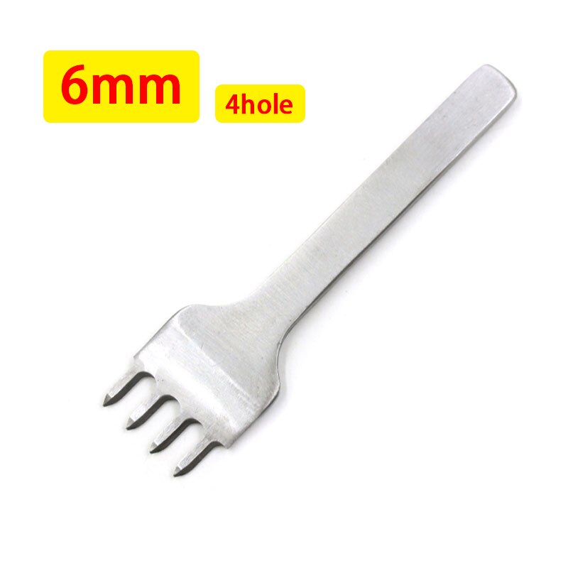 DIY Leather Craft Tools 3/4/5/6mm Spacing Punch Tool For Leather Hole Punches Tool Lacing Stitching Sewing: 6mm-4hole