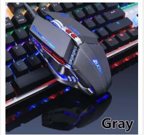 gamer Gaming Mouse 8D 3200DPI Adjustable Wired Optical LED Computer Mice USB Cable Mouse for laptop PC: gray