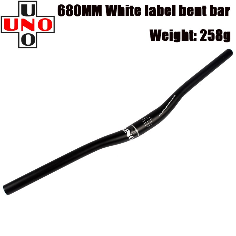 UNO-Manillar de bicicleta de montaña, 31,8 MM, 620/640/680/720/740/760mm, piezas de manillar plano: bent bar680MM white