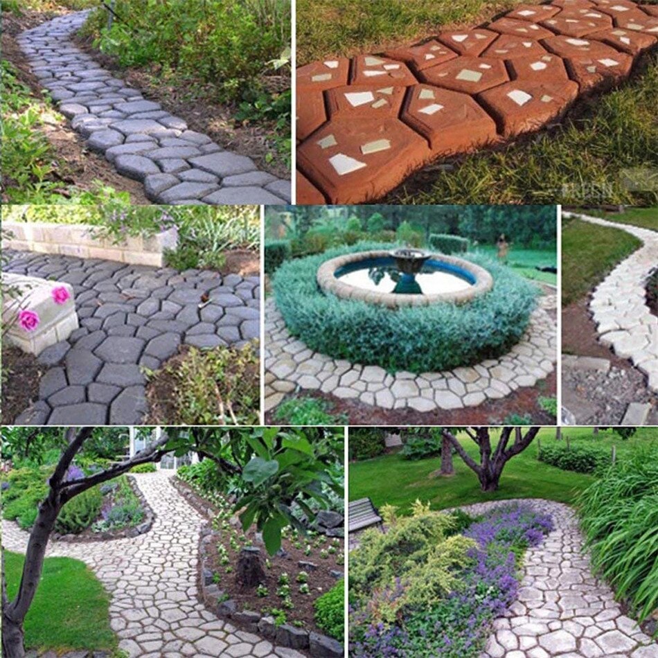 Road Manufacturer Concrete Mold Reusable Cement Mold Stone Brick Mold Plastic Mold Paving Garden Decoration Tools