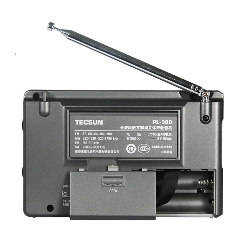 Tecsun pl -380 dsp pll fm mw sw lw digital stereo radio världsbandsmottagare radio bärbar fullband stereo liten radio