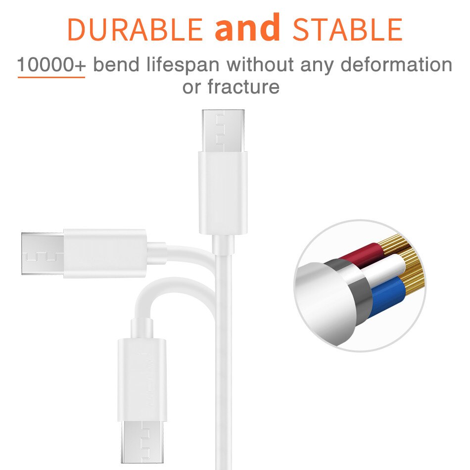 Câble de chargement Micro USB pour Samsung Galaxy J3 J5 J7 A3 A5 A7 1 adaptateur de chargeur de téléphone portable Kabel Kablo de 2 mètres