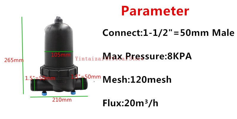 1-1/2 &quot; 2 &quot; 120 mesh t skivefilter filter utvendig gjengekobling mikro hage vanningsarmaturer drivhusvanningsbeslag  k101
