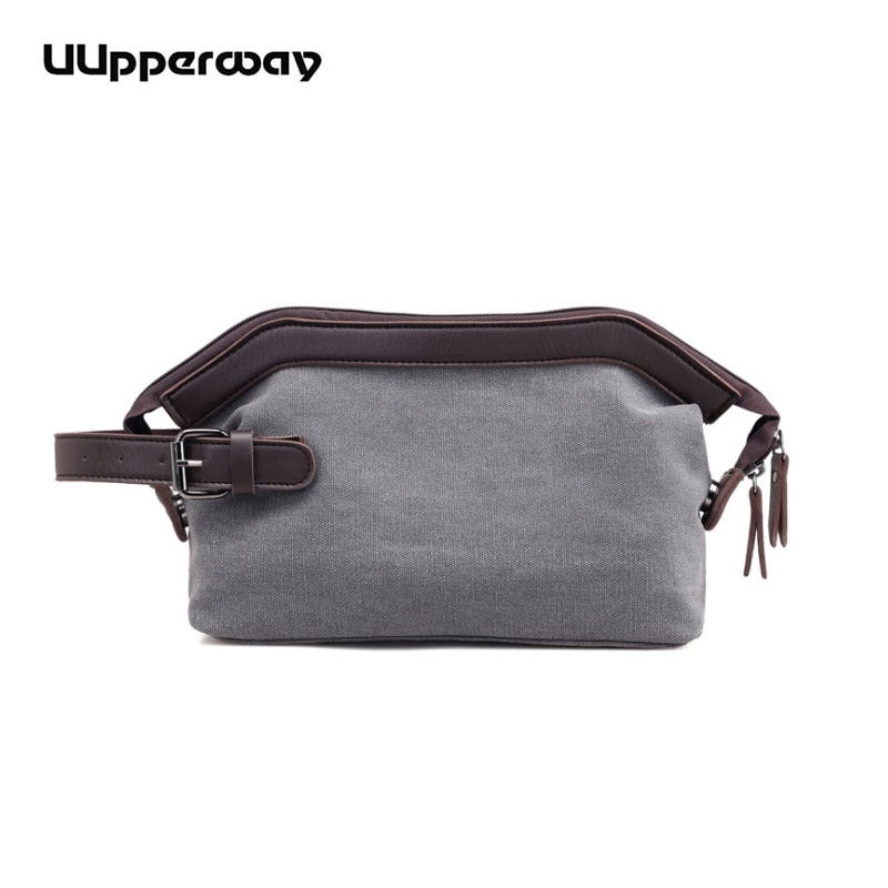 Klassische Casual Frauen Leinwand Kupplung Taschen Mit Leder Gürtel Neue Kleine Hand Taschen Für Männlichen & Weibliche Kupplung Tasche reise Handtasche