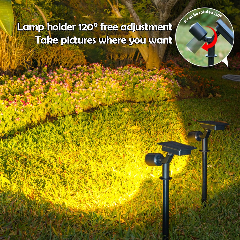 LED-spots op zonne-energie Buiten waterdicht Ultra Bright Sunset Spot Landscape Wandlamp voor boomvlag gazon tuinverlichting