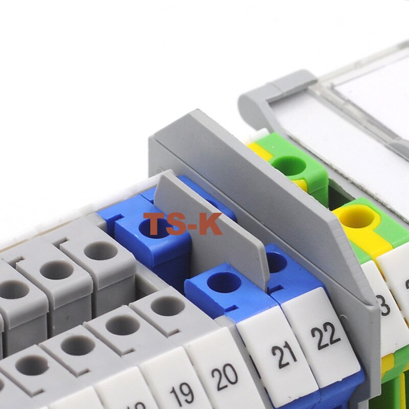 50Pcs TS-K Universal Small Spacer Din Rail Screw Terminal Block Connector UK-3/5/6/10N Morsettiera Accessories Clapboard Inserts