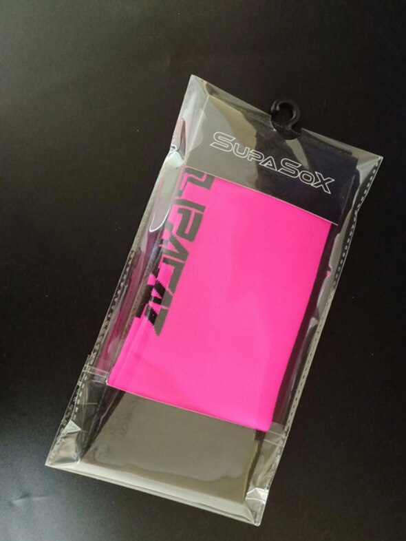 Calcetines Supacaz supasox ciclismo al aire libre Calcetines deporte ciclismo correr por montaña camping baloncesto calcetines para hombres y mujeres: pink black logo