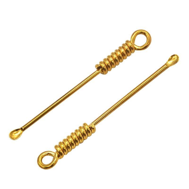Handgemaakte Messing Spiraal Vorm Rook Pijp Oorreiniger Oorsmeer Lepel Earpick Draagbare Sleutelhanger Hanger Tool Accessoires