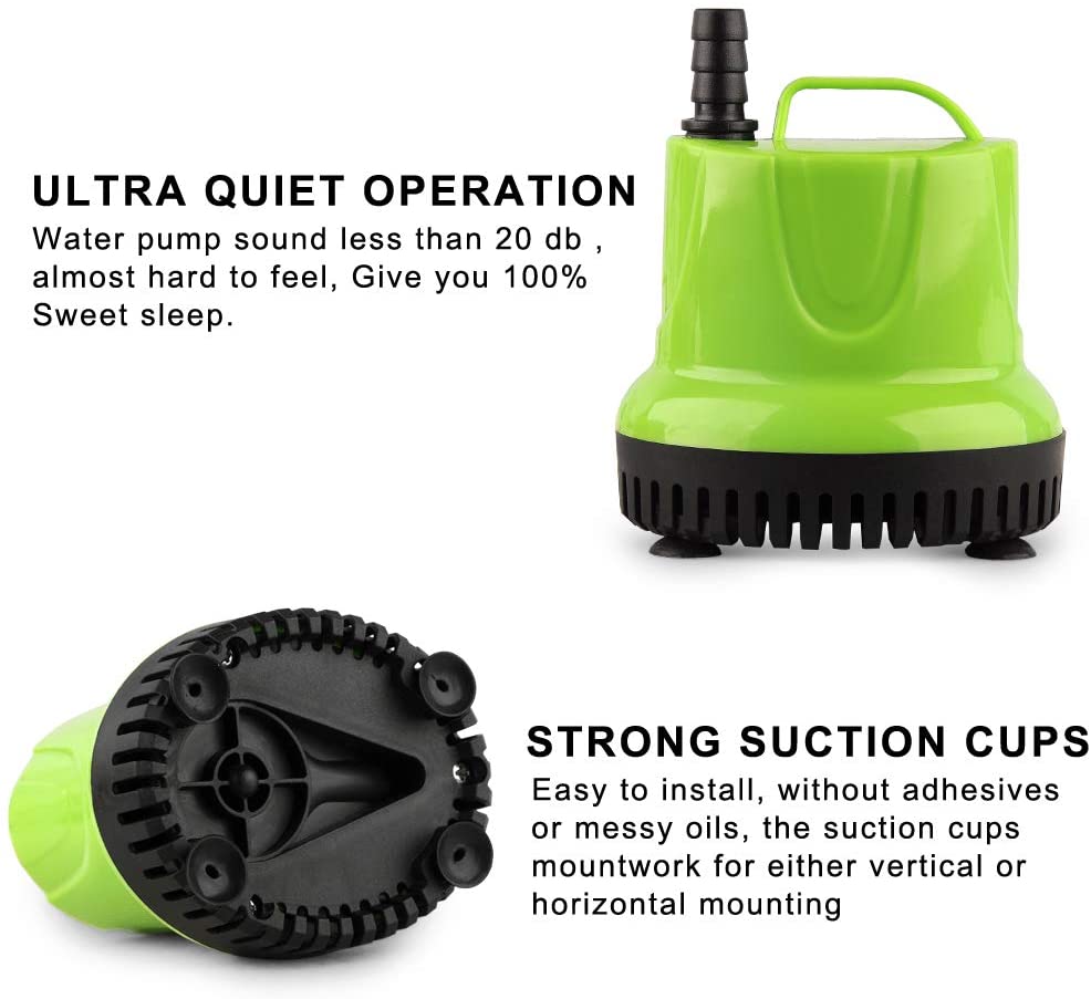 160GPH Submersible Water Pump for Pond Aquariums Hydroponics Fish Tank Garden Fountain Waterfall