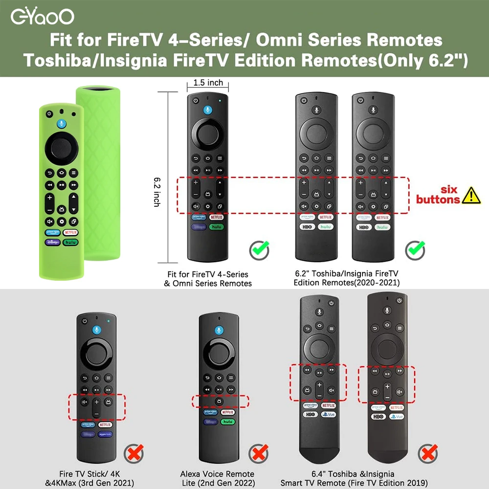 Silikonowa osłona pilota do Fire TV Stick 4K Max 2. generacji Fire TV Omni Series Remote ze smyczą świecącą w ciemności