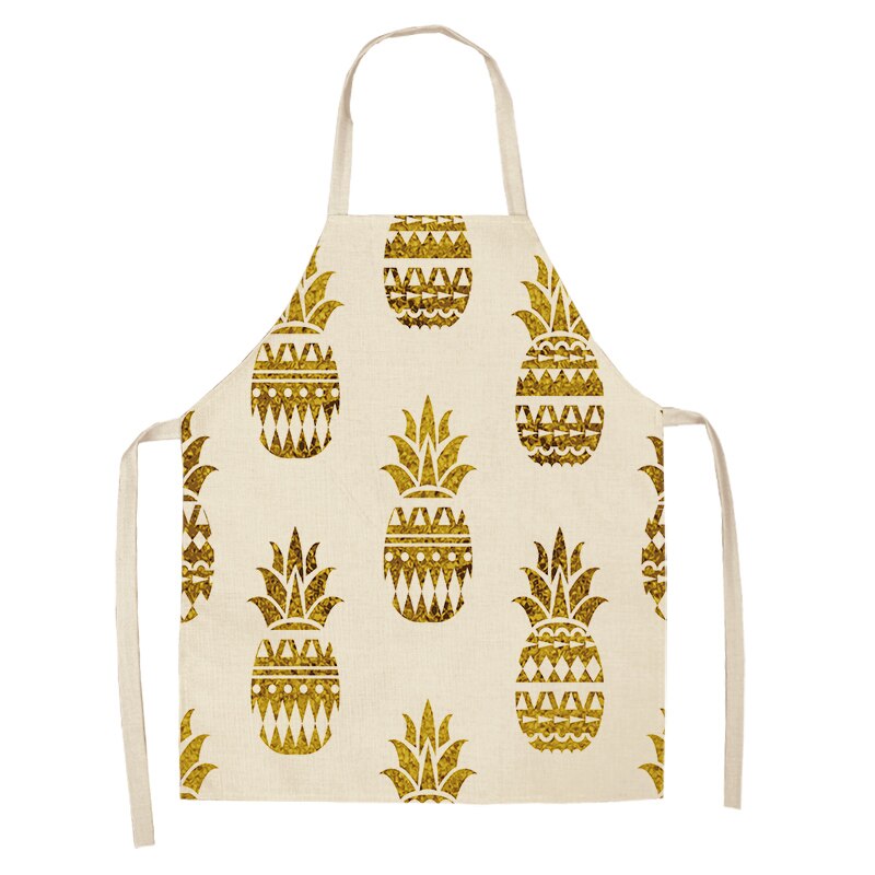 1Stck Bronzing Küche Schürze für Frau Ärmel Baumwolle Leinen Schürzen Hause Kochen Backen Lätzchen Reinigung Werkzeuge 53*65cm MG0033: C