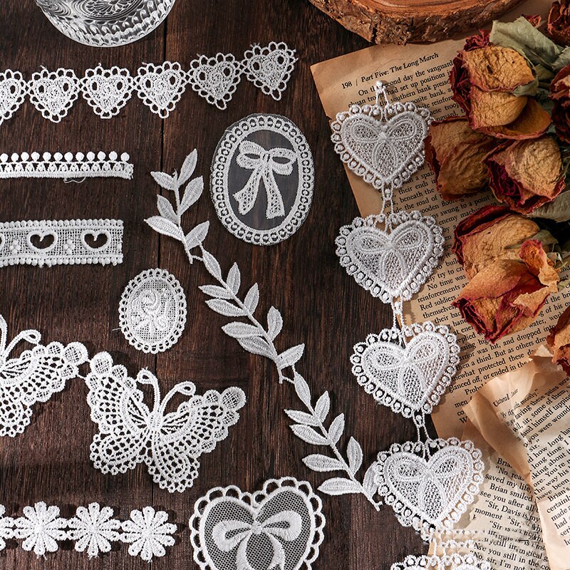 Ensemble d&#39;outils d&#39;impression de dentelle de poterie, outils d&#39;impression de frottement de dentelle de Texture, Kits de motifs en relief de fleurs/forme de papillon, moule d&#39;argile de bricolage