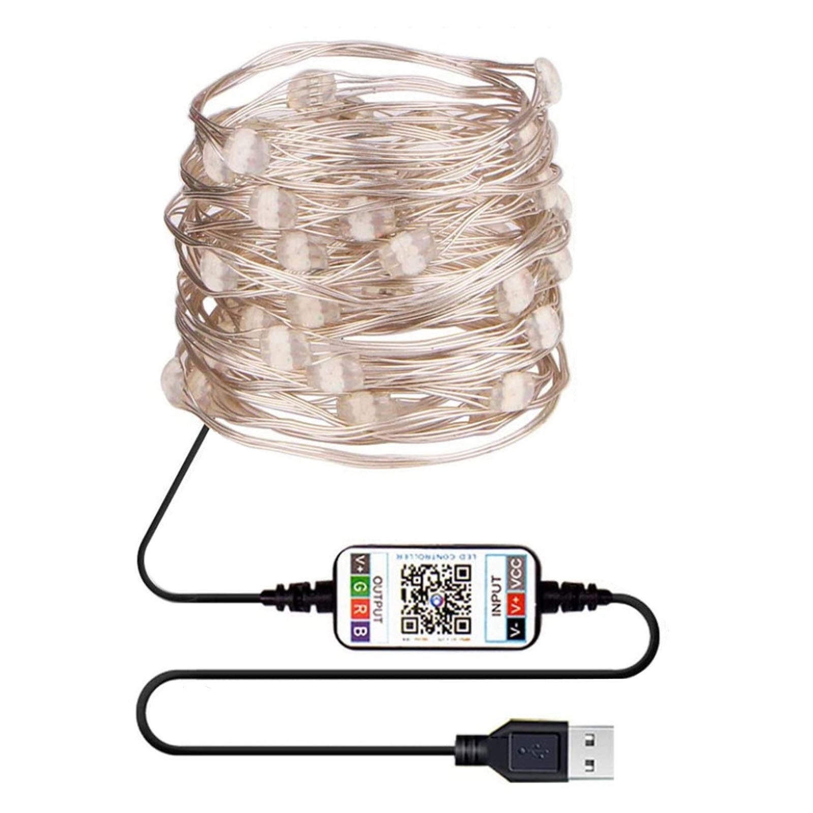 Led Christmas Lights Bluetooth Light String Mobile Phone APP Copper Wire Light String Remote Control Wedding Garland