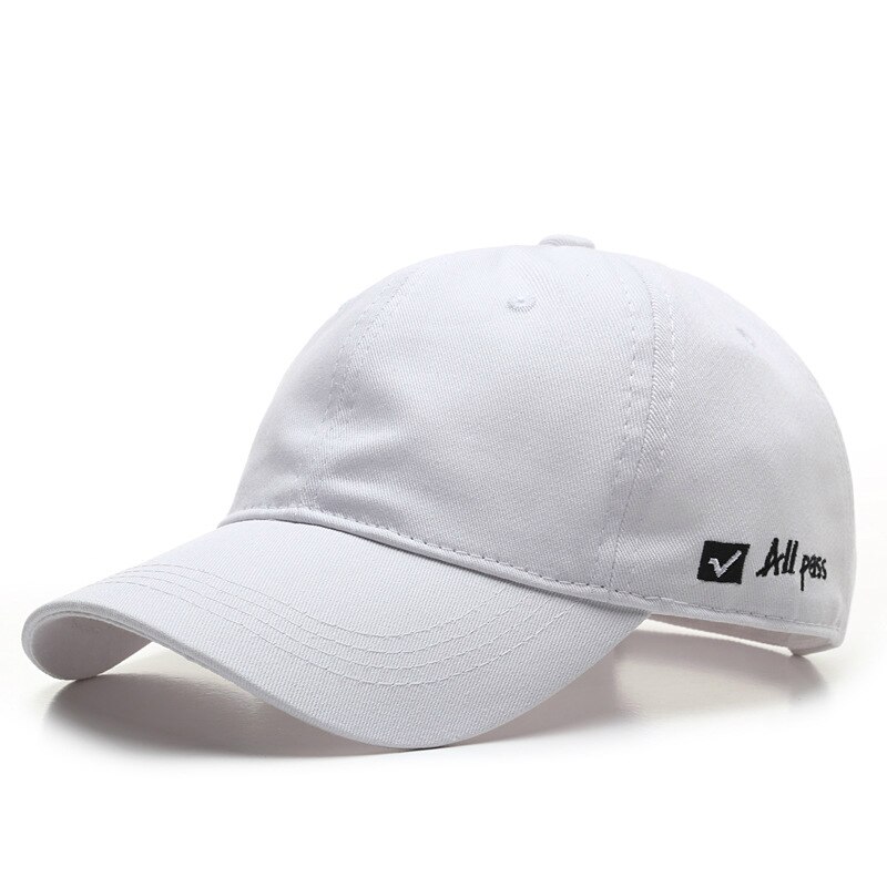 Mode Baseball Cap Voor Mannen En Vrouwen Casual Jongens Meisjes Snapback Hoed Katoen Zomer Vizieren Cap Verstelbare Hoeden Unisex: WHITE