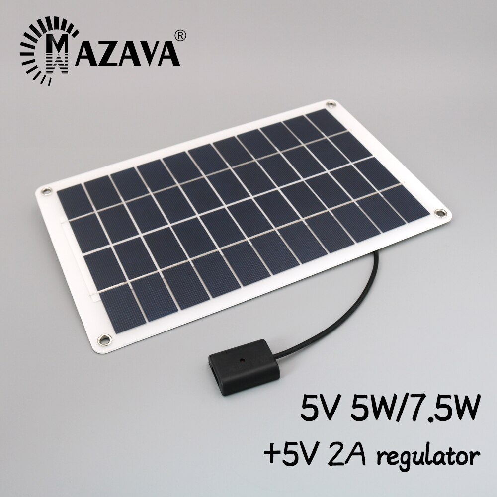 5V 5W 7.5W Flexible USB Solar Panel Solar Cell Portable Folding Waterproof Charger Outdoor Mobile Power Battery Charger