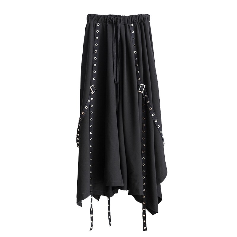 Mænds harembukser vintage gotisk goth bukser elastisk talje joggers afslappet løs skridt bund nederdel bukser plus størrelse: L