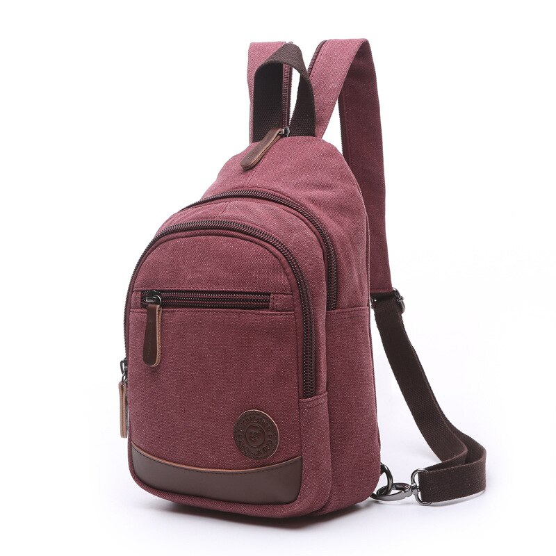 Boshikang Canvas Women Backpack School Bag Small Student Bag Female Shoulder Bag Zipper 8 Color Daily Chest Daypack